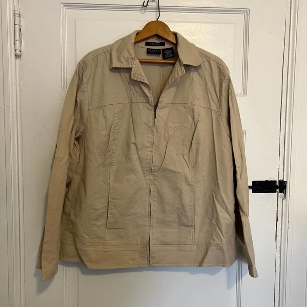 George Woman Stretch Khaki Zip Up Jacket 16W